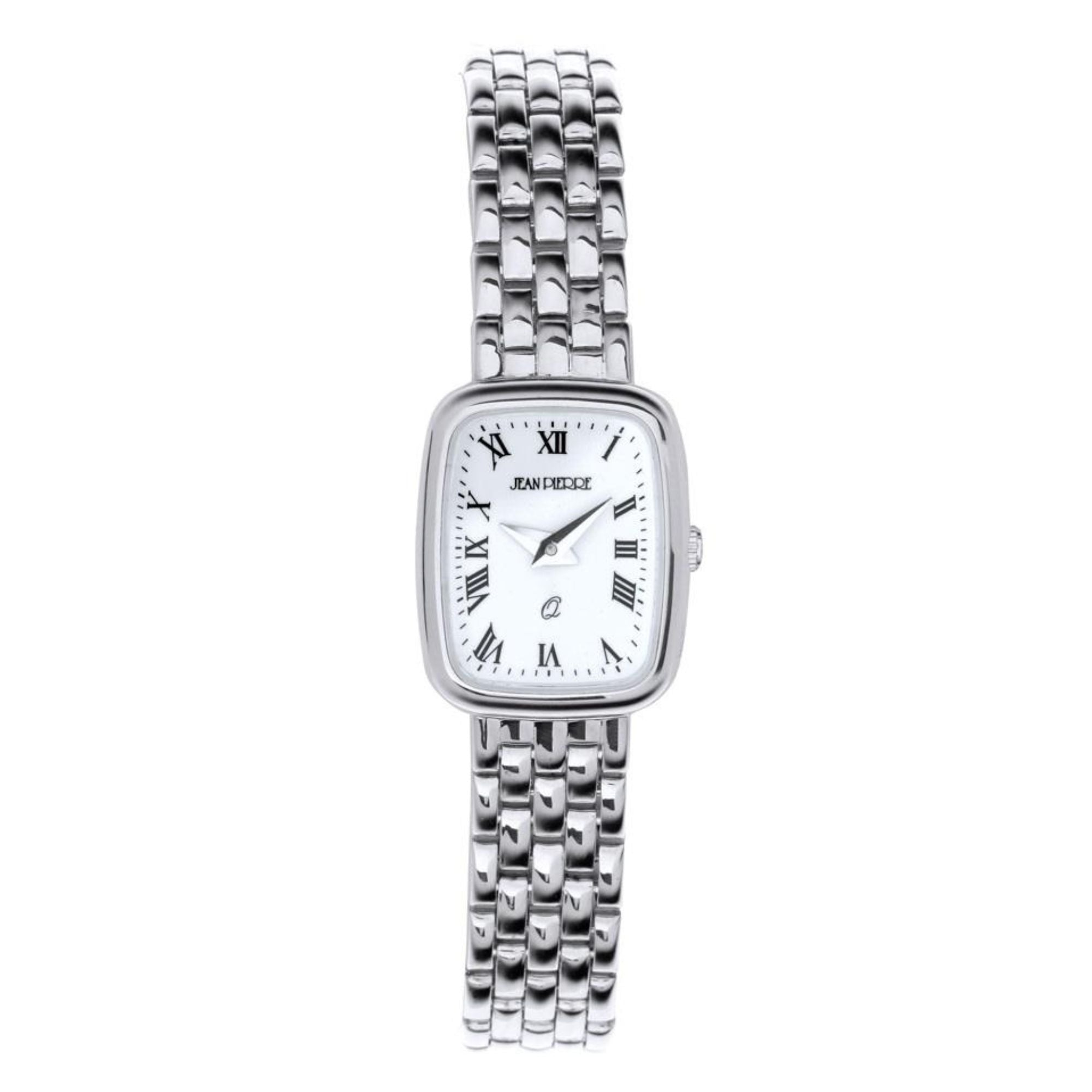 Ladies Rectangular Presentation Watch Sterling Silver on Matching Bracelet