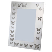 Decorative photo frame with butterfly designs on a white background