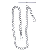 Silver chain necklace with clasp on a white background