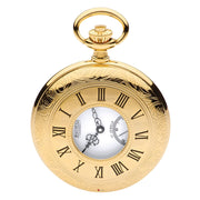 Ornate Half Hunter Gold Plated Pocket Watch 17 Jewel Movement