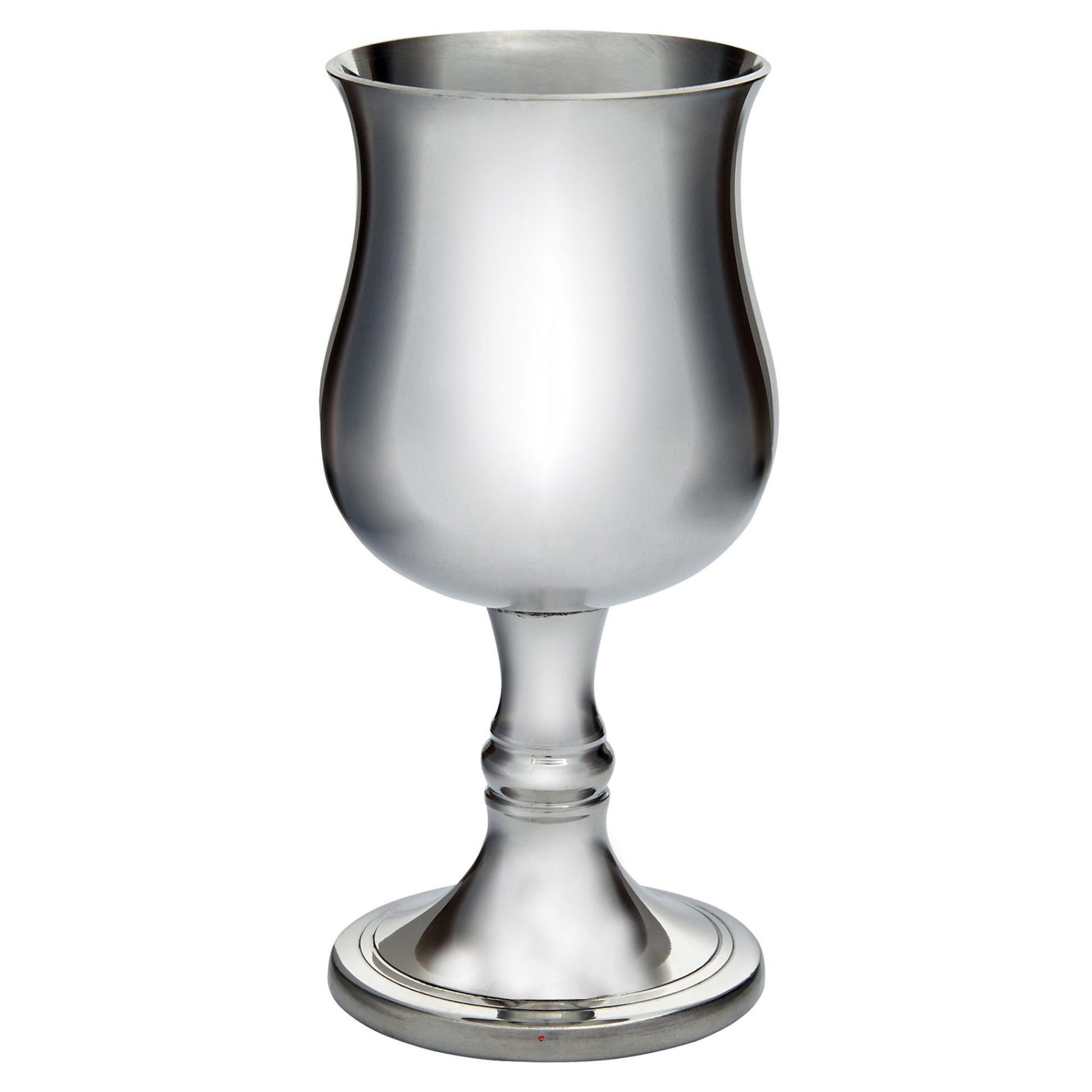 Silver goblet on a white background