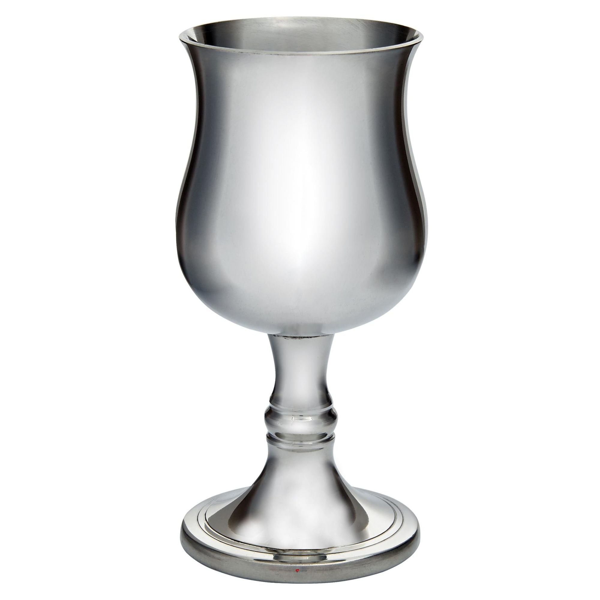 Silver goblet on a white background