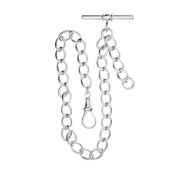 Single Albert Chain for Pocket Watch Large Link Sterling Silver Gents