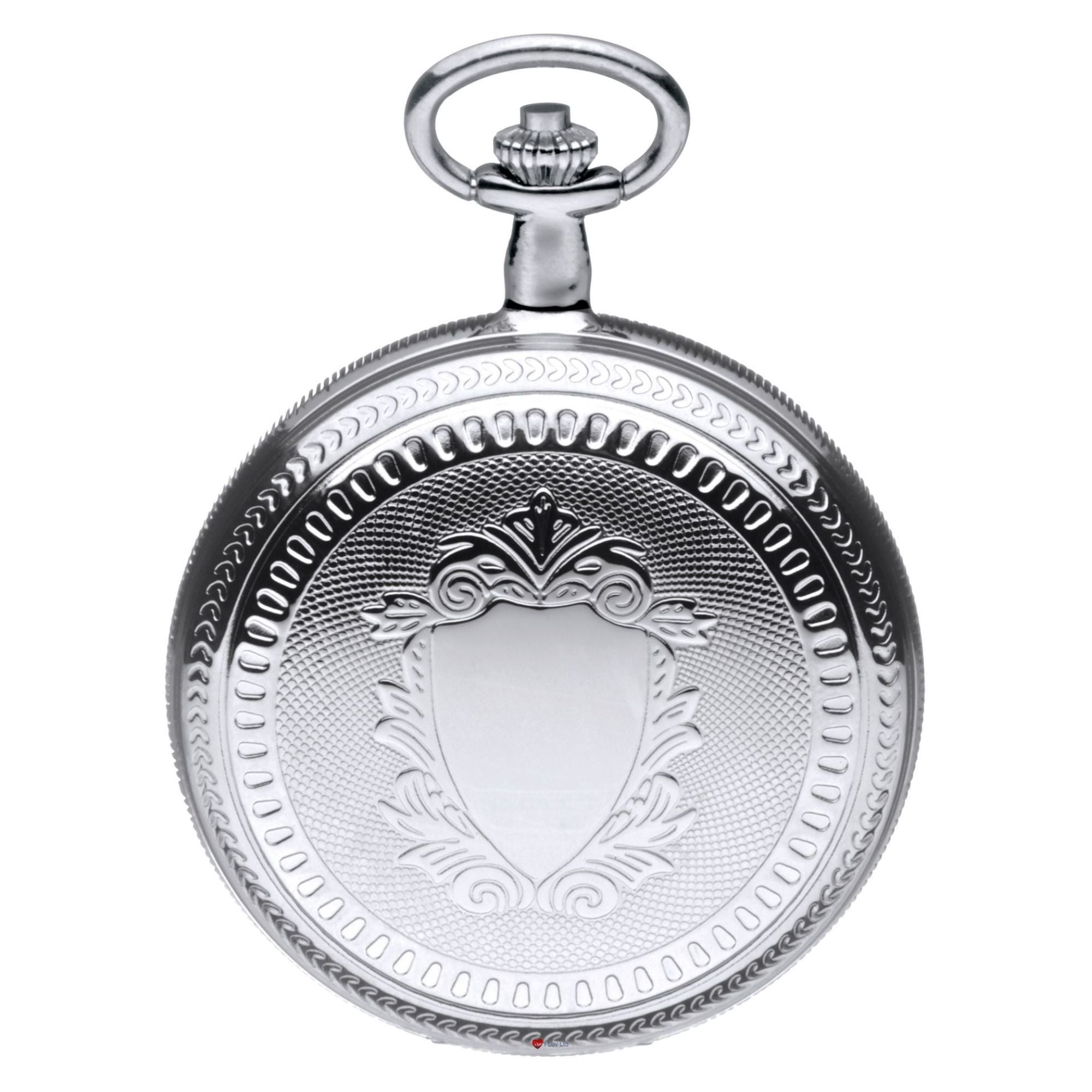 Skeleton Double Hunter Pocket Watch Chromed Ornate 17 Jewel Mechanical
