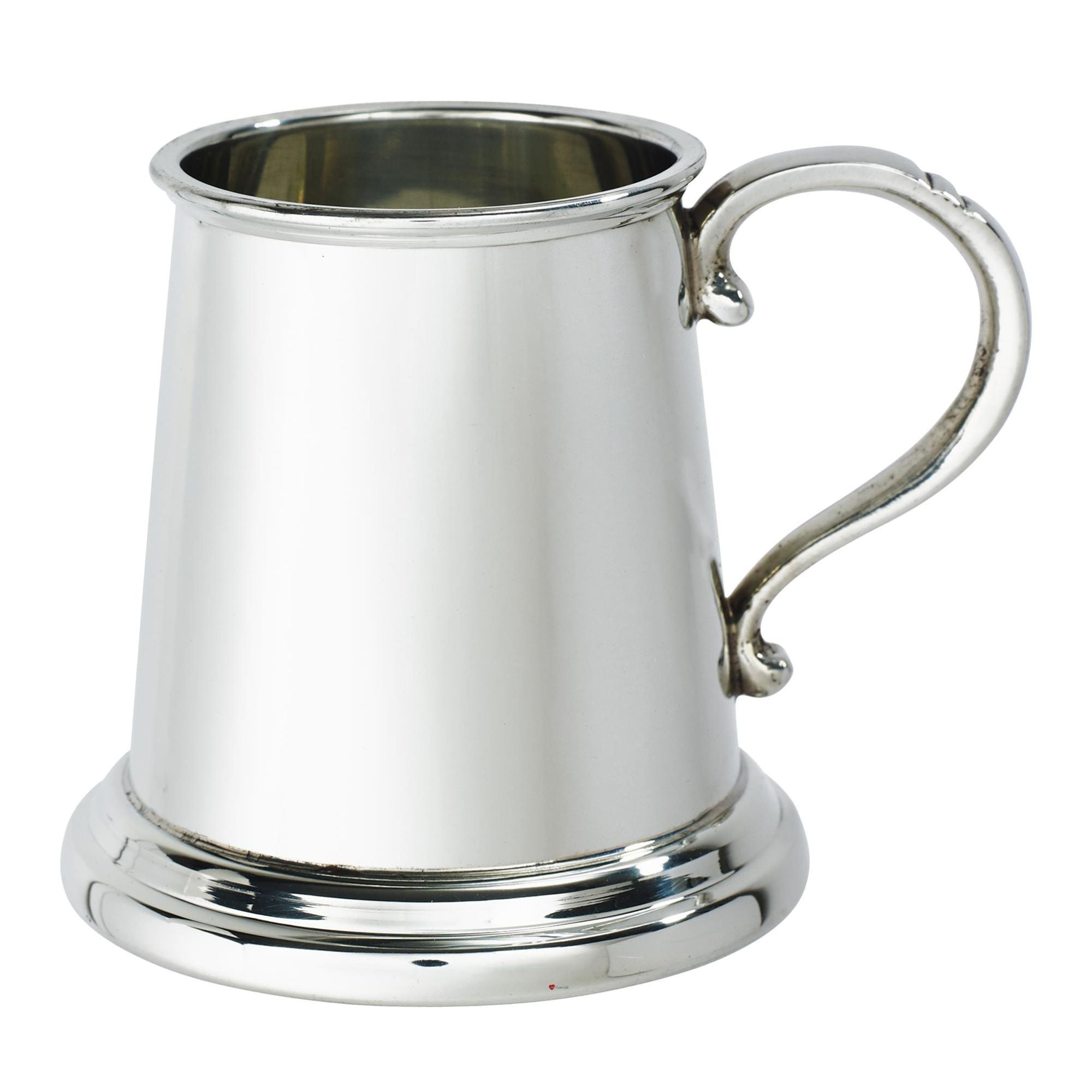 Silver tankard on a white background