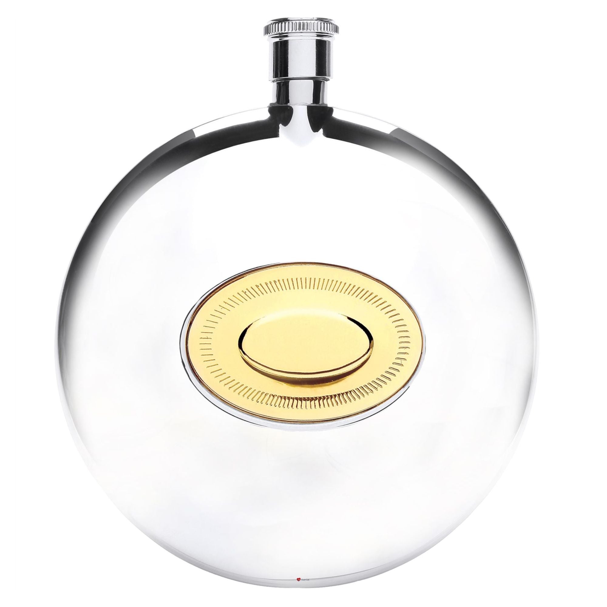 6oz Stainless Steel and Gold Plate Hip Flask for Pocket or Sporran