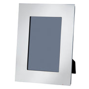 Silver picture frame with a gray background