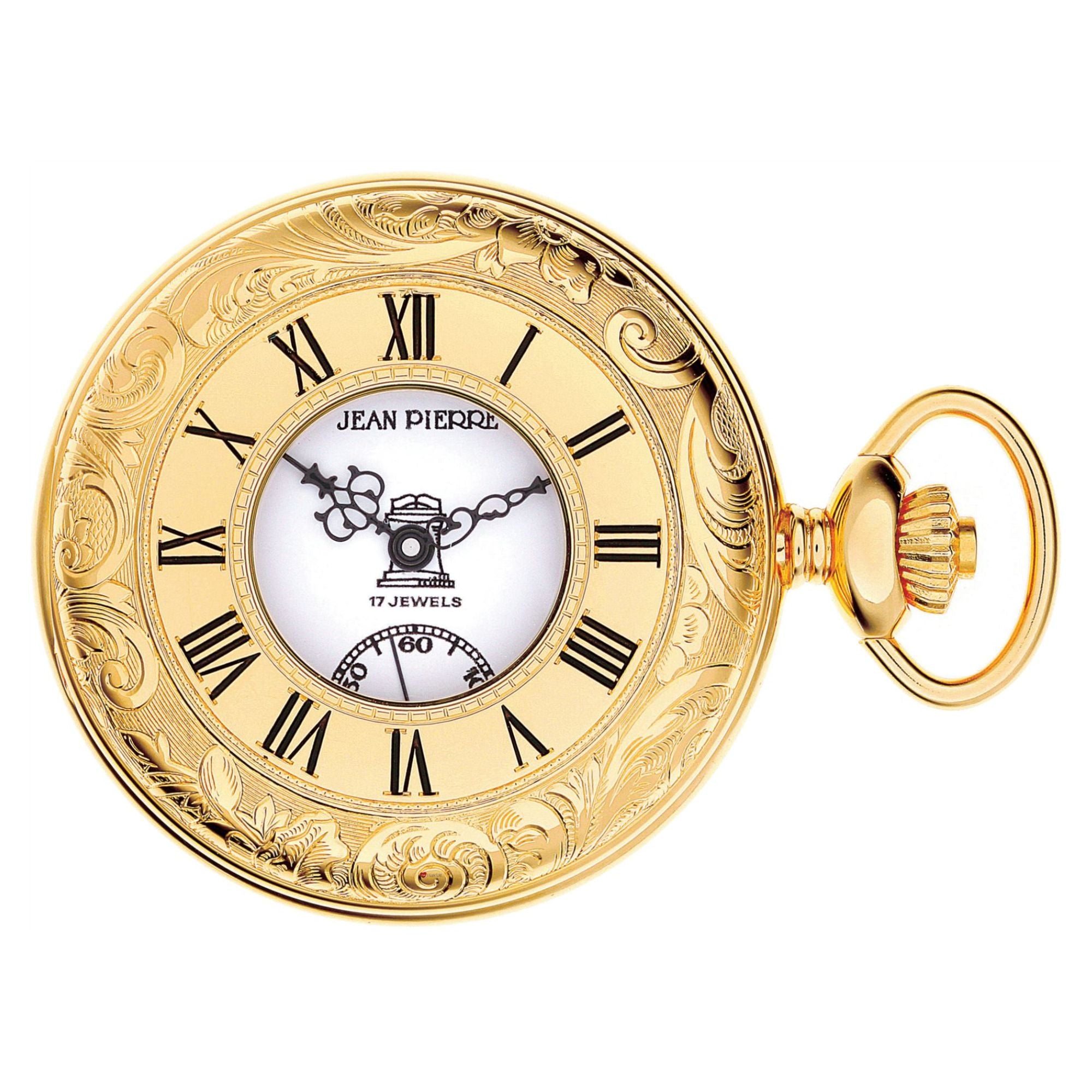Masonic Half Hunter Pocket Watch Gold Plated Ornate Masonic Icons