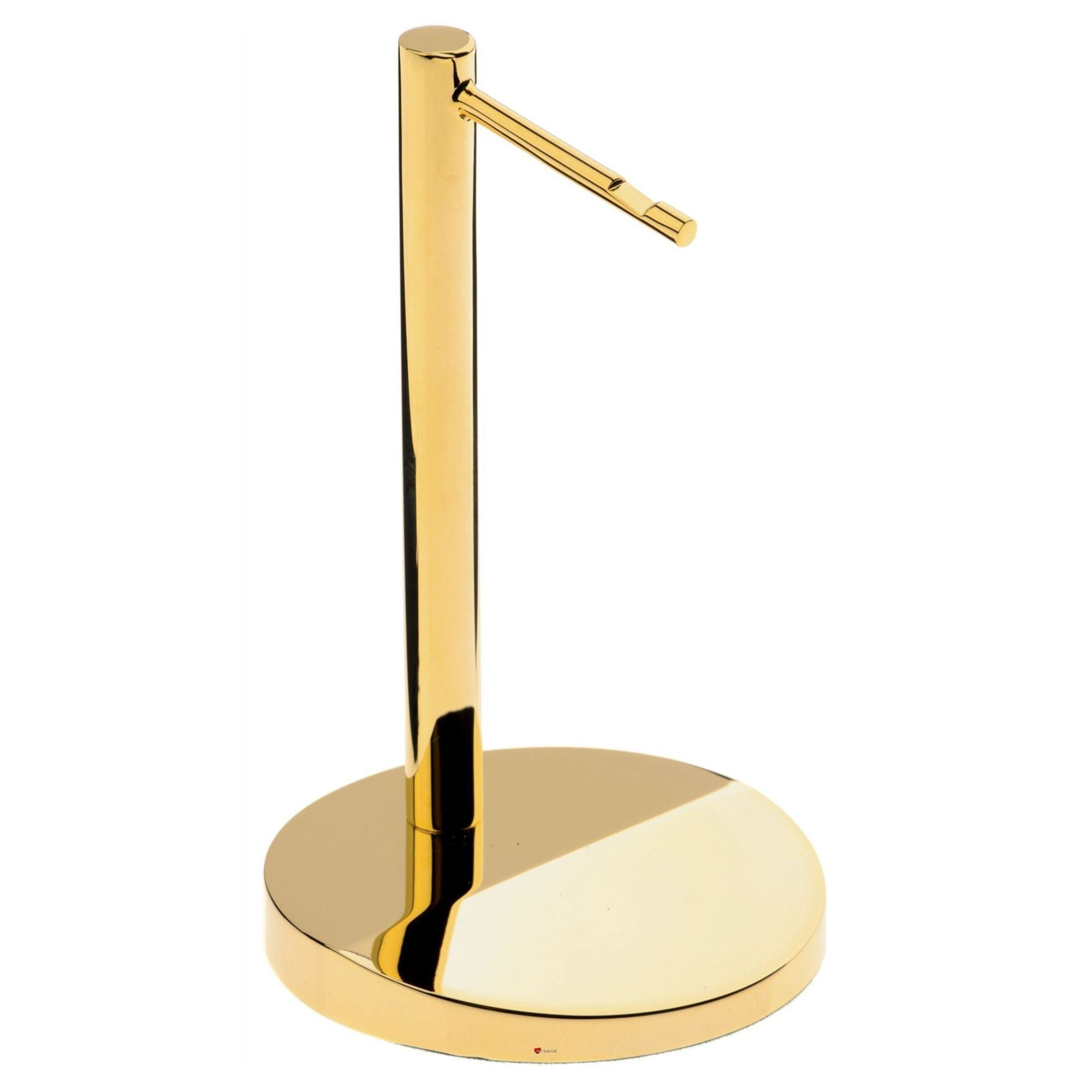 Gold-colored faucet on a white background
