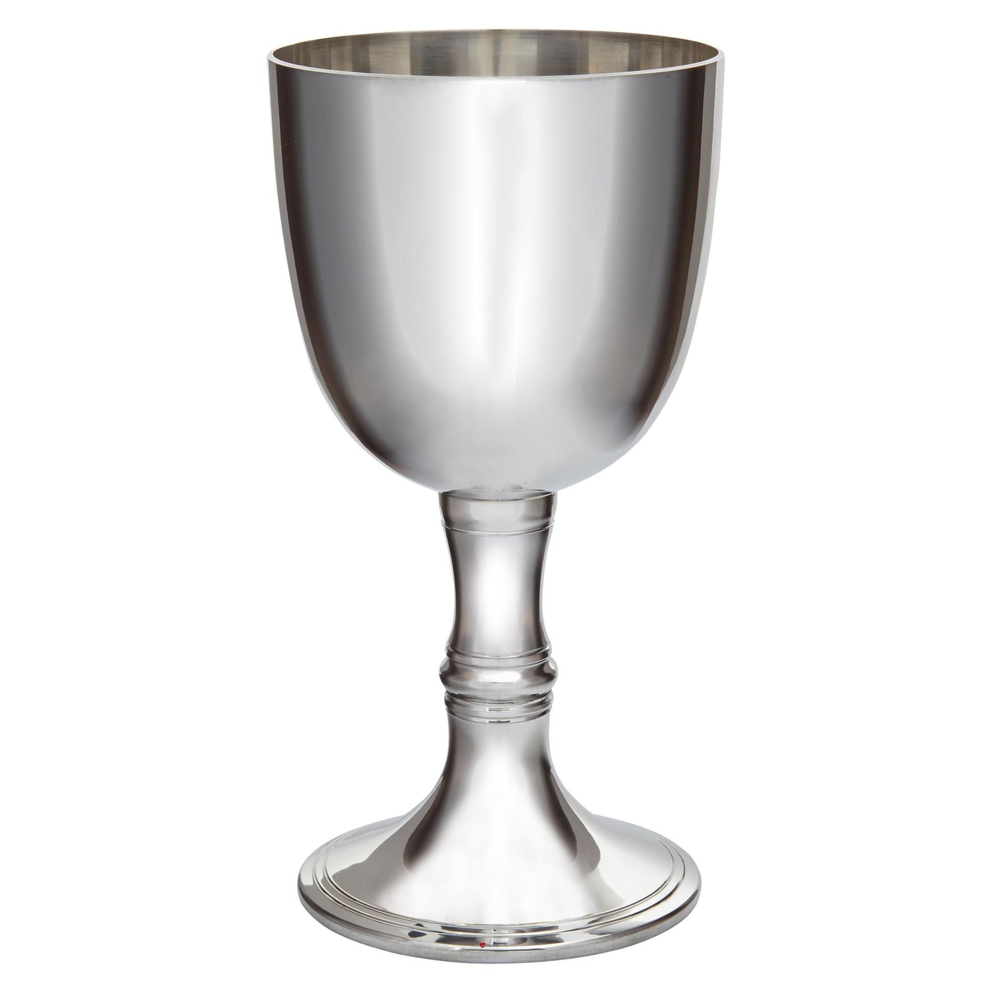 Silver goblet on a white background