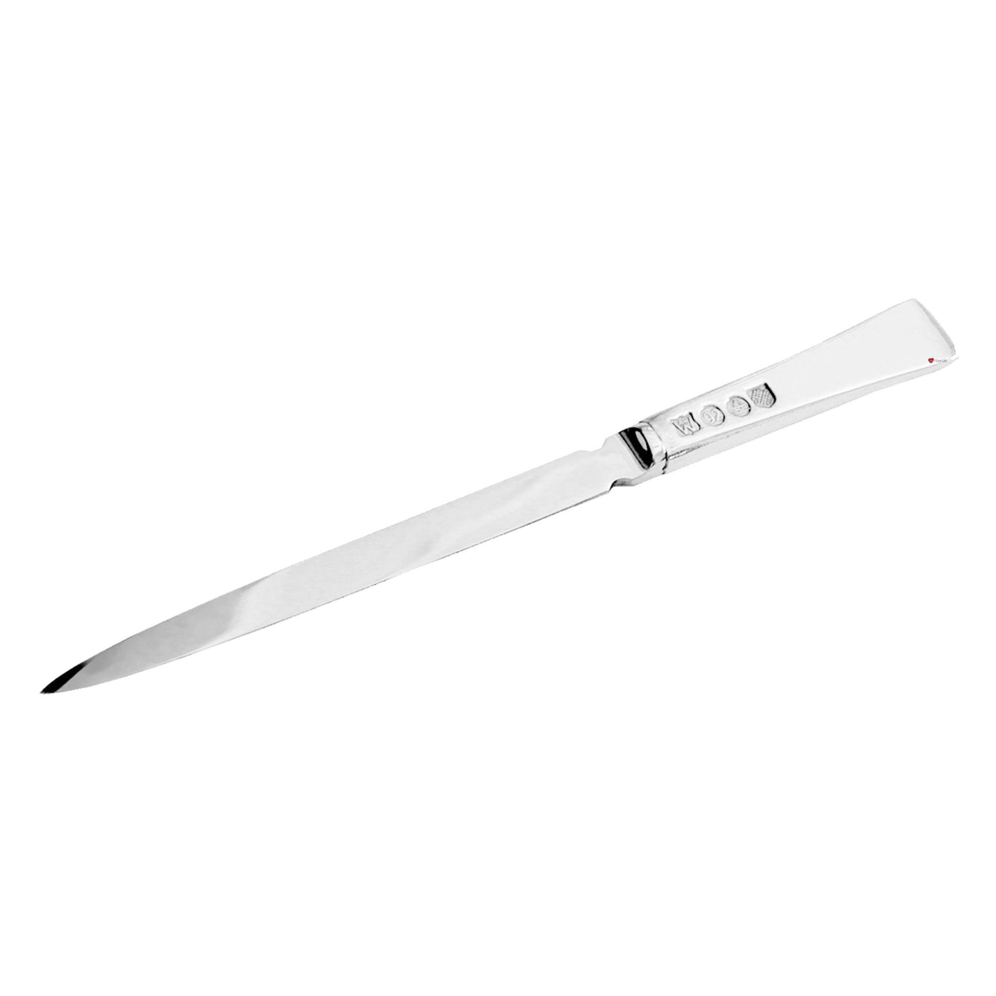 Letter Opener Stainless Steel and Pewter Polished Handle Traditional Style