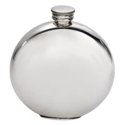 Silver round flask on a white background