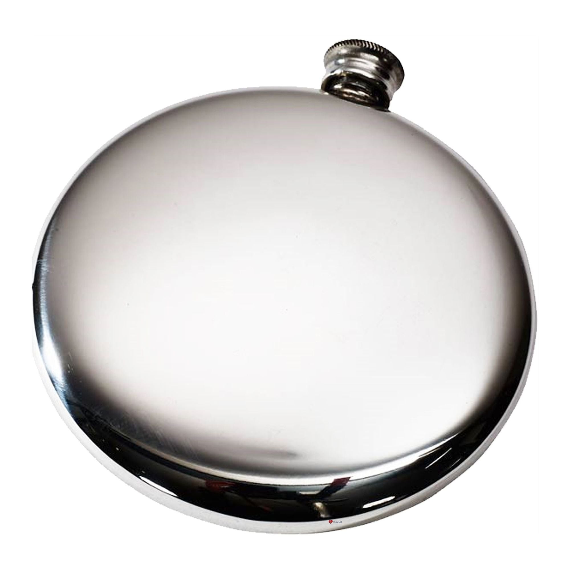 Silver flask on a white background