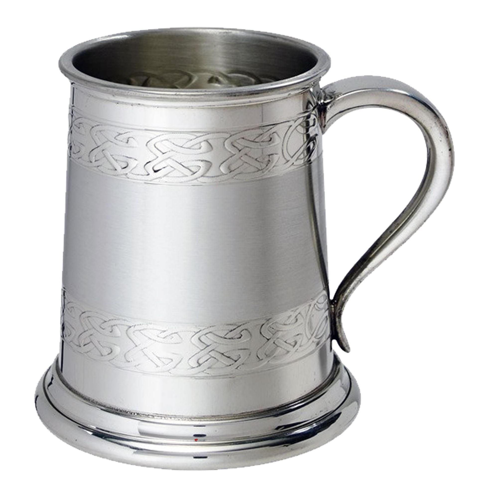Tankard Half Pint Double Celtic Band Bottom Swan Handle Perfect for Engraving