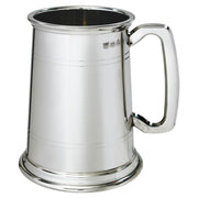 Pewter Tankard 1 Pint Broad Rim Double Lines Touchmark Perfect for Engraving