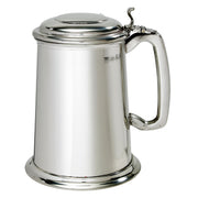 Pewter Lidded Tankard 1 Pint Polished with Touchmark Perfect for Engraving