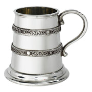Quarter Pint Baby Christening Mug Pewter Scroll Handle Perfect for Engraving