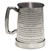 The Kings Shilling 1pt Glass Bottom Pewter Beer Tankard Engraved Custom Text