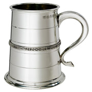 Pewter Tankard 1 Pint Lines and Celtic Band Touchmark Perfect for Engraving
