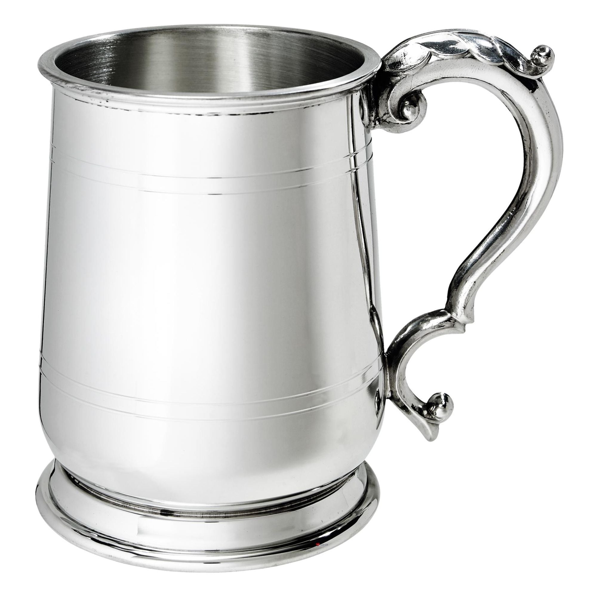 Pewter Tankard 1 Pint Jacobean Shaped Double Lines Perfect for Engraving