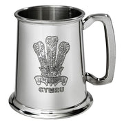 Pewter Pint Tankard Prince of Wales Square Handle Beer Perfect for Engraving