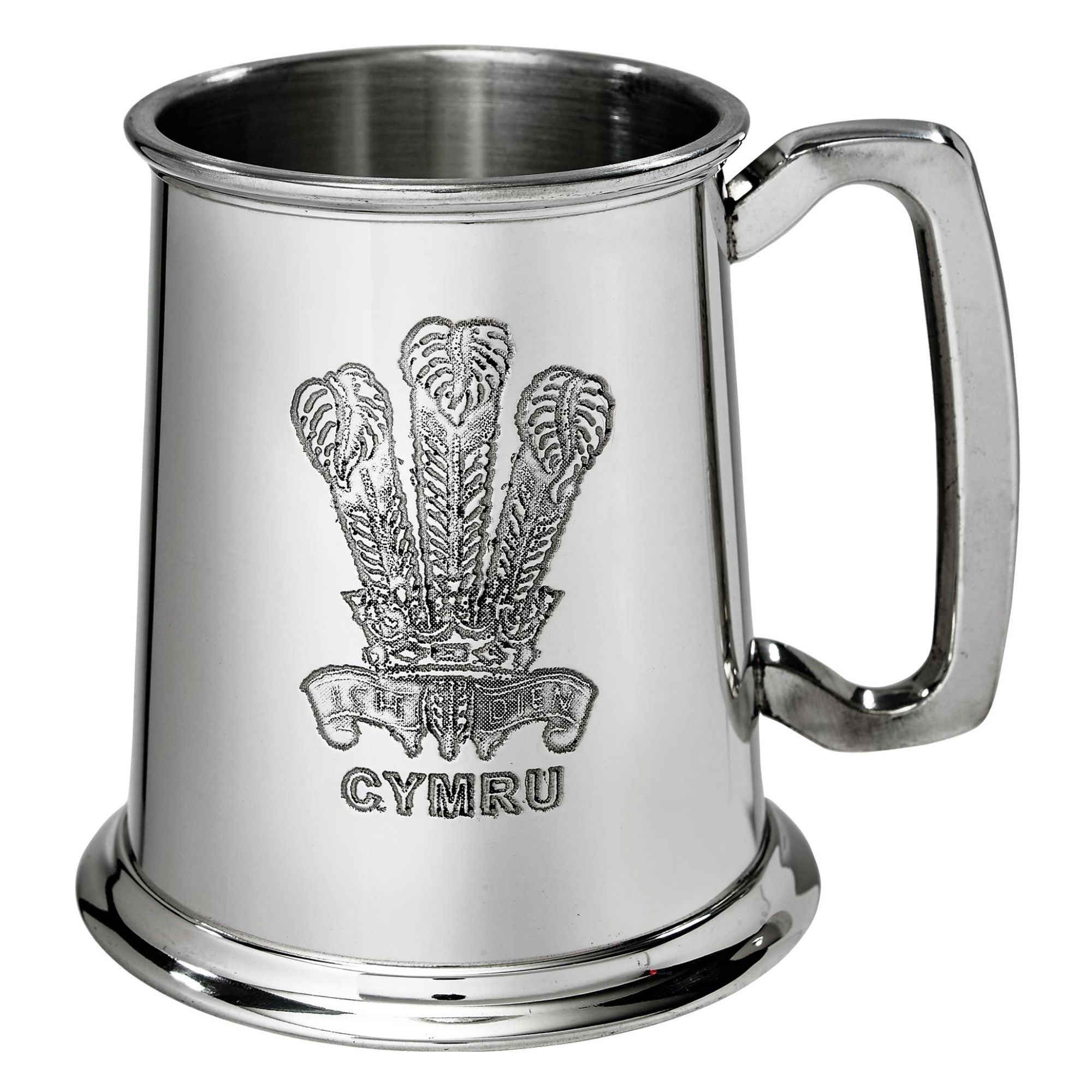 Pewter Pint Tankard Prince of Wales Square Handle Beer Perfect for Engraving