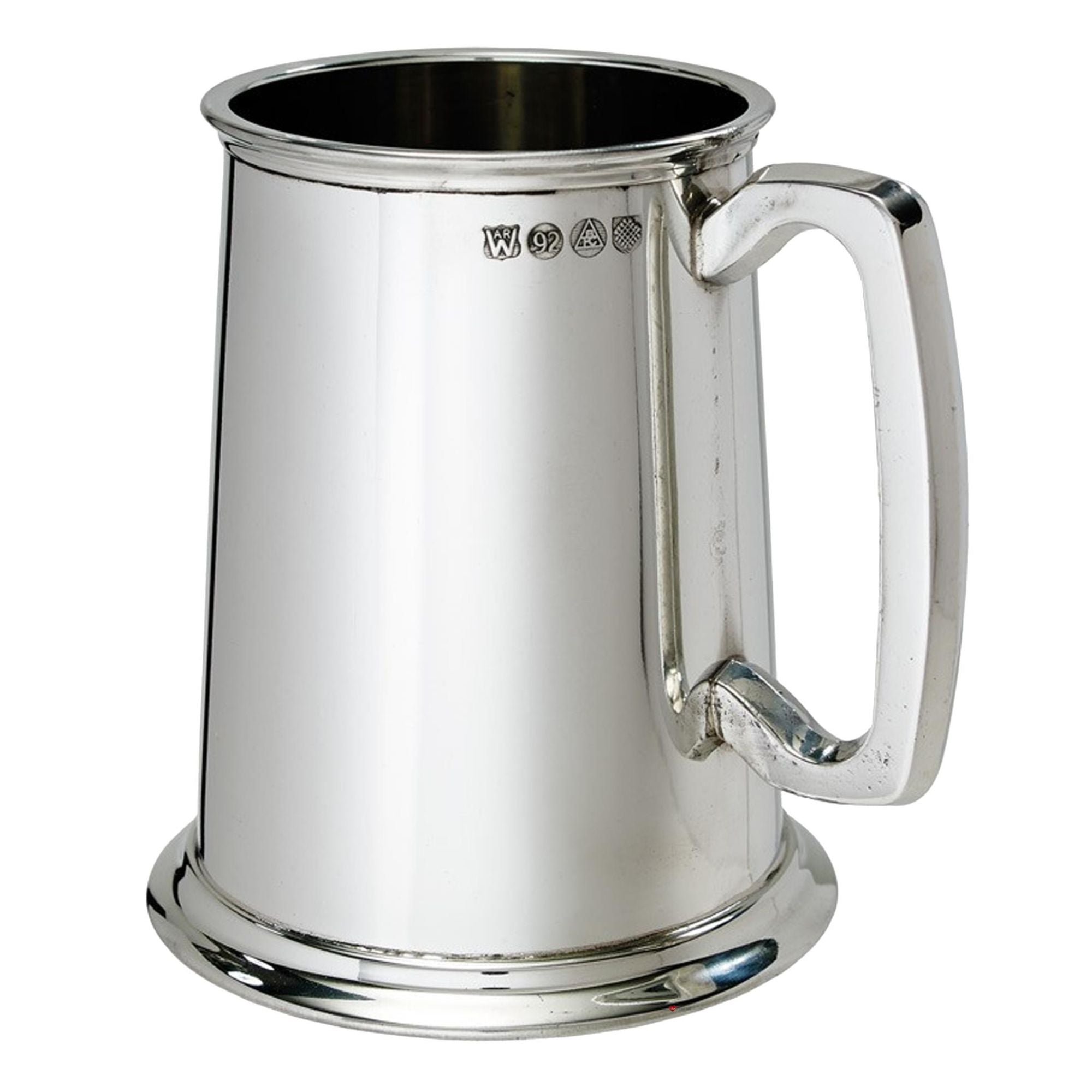 Pewter Tankard 1 Pint All Polished with Feature Touchmark Perfect for Engraving