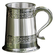 1 Pint Pewter Tankard With Satin Band and Celtic Band Design