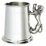 Pewter Tankard 1 Pint Plain Double Lines Lion Rampant Handle High-Quality Pewter