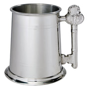 Pewter Tankard 1 Pint Plain Double Lined 18th Key Handle Perfect for Engraving