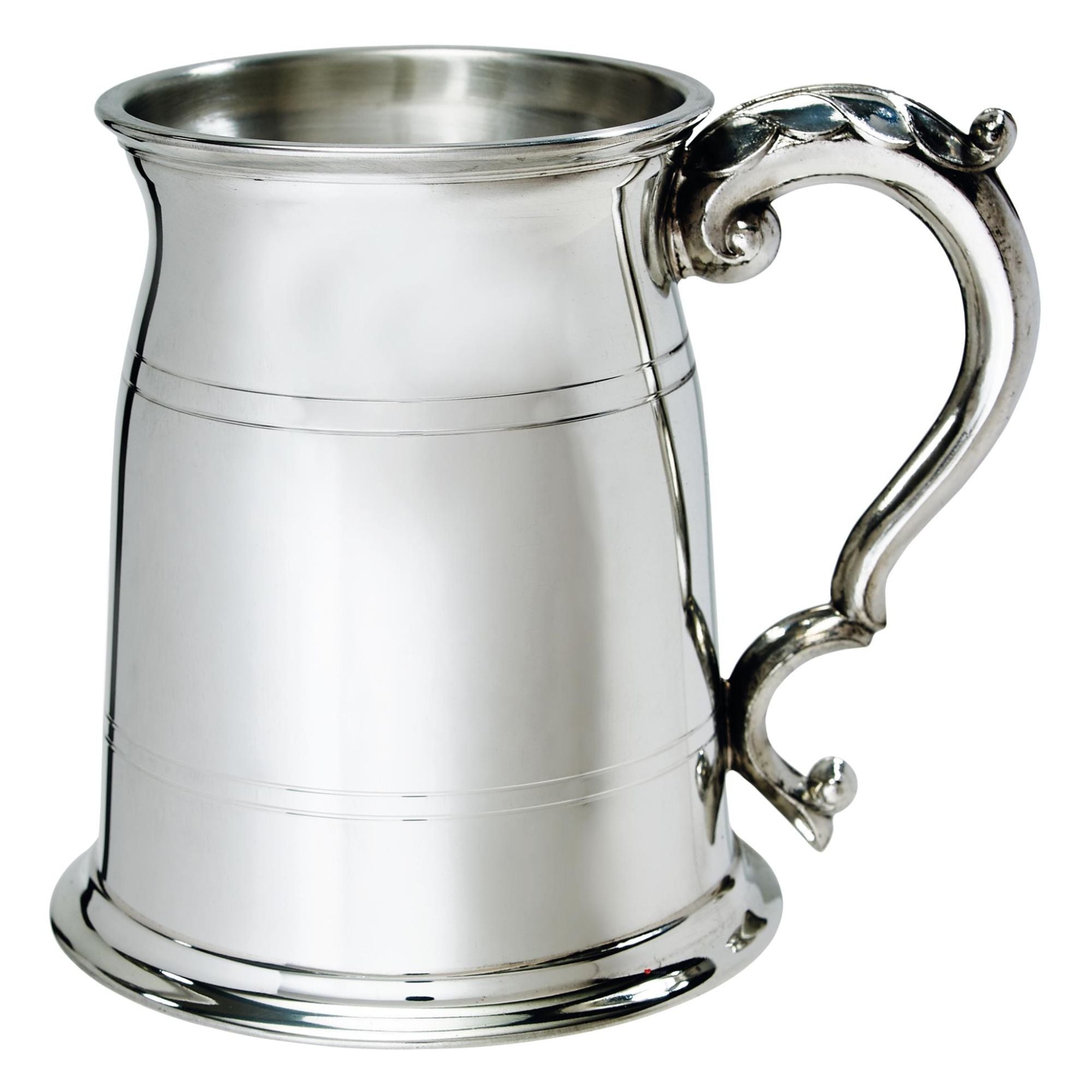 Pewter Tankard 1 Pint Old London Shaped Double Lines Perfect for Engraving