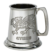 Welsh Dragon Quarter Pint Baby Christening Tankard Pewter Perfect for Engraving