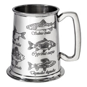 Pewter Tankard 1 Pint with Fish and Their Latin Names