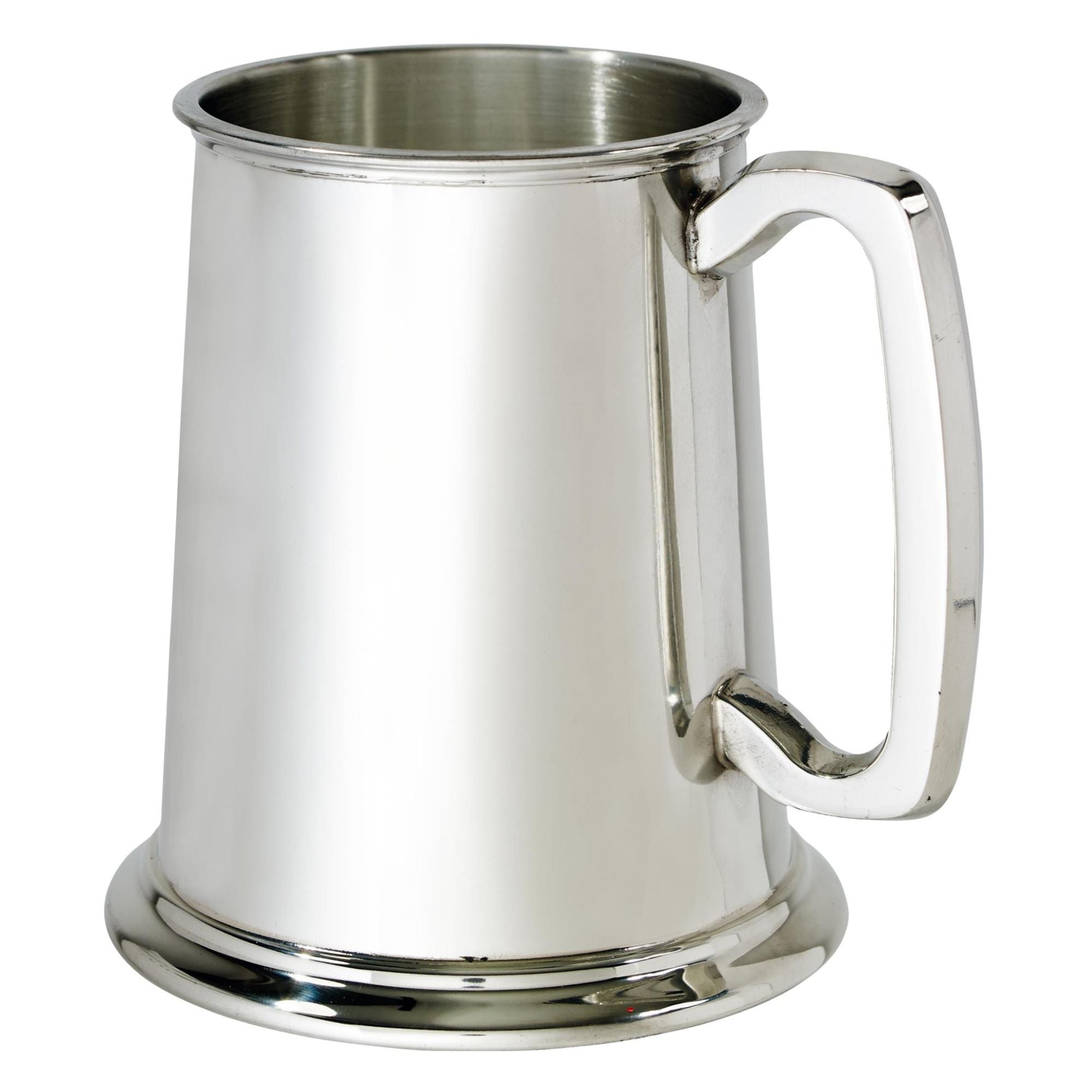 Pewter Glass Bottom Tankard 1 Pint Plain Tapered Tankard Perfect for Engraving