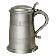 Pewter Lidded Tankard 1 Pint Medieval Style Swan Handle Perfect for Engraving