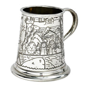Noah's Ark Animal Quarter Pint Baby Christening Tankard Perfect for Engraving
