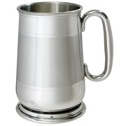 Pewter Tankard 1 Pint Howard Style Satin Banded with C Handle
