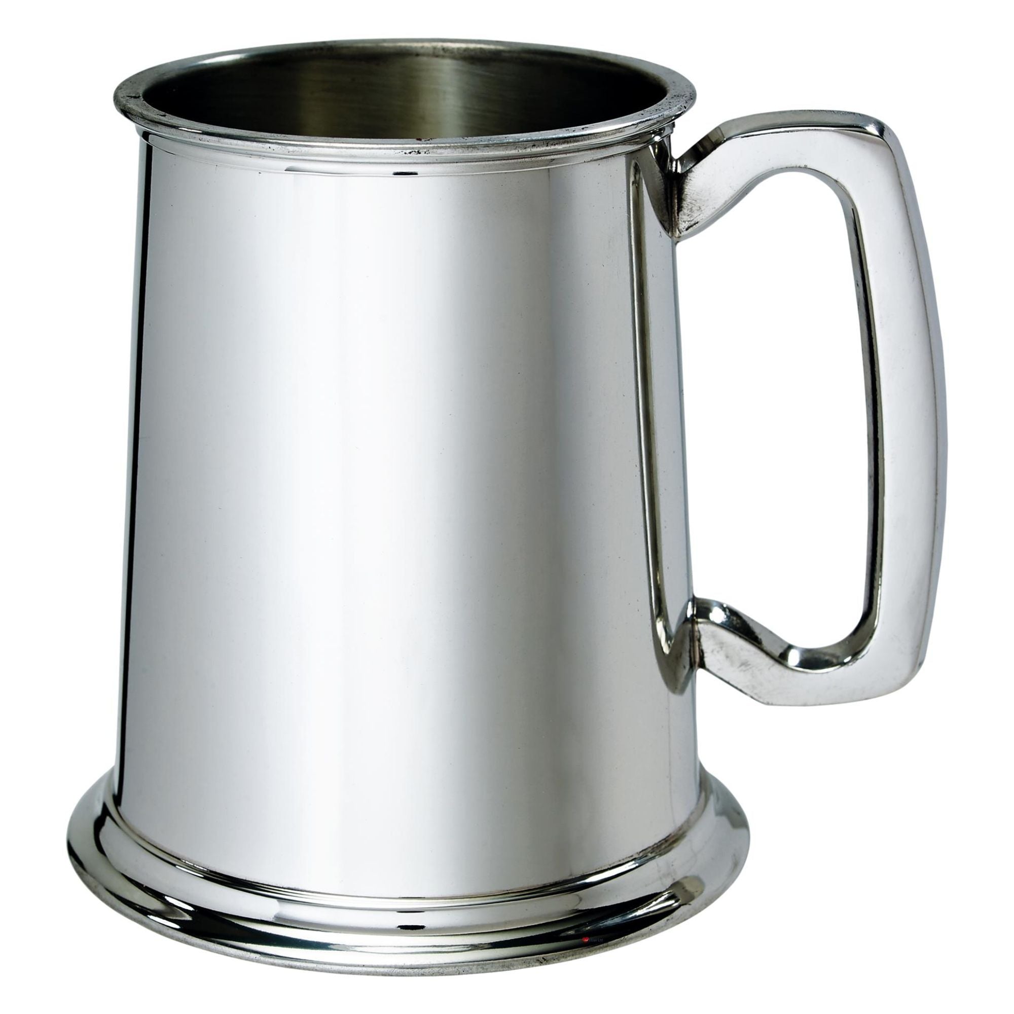 Pewter Tankard 1 Pint Plain Tapered with Square Handle Perfect for Engraving