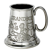 Quarter Pint Grandson Animal Christening Pewter Tankard Perfect for Engraving
