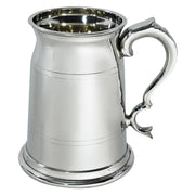Pewter Quart Beer Tankard 2 Pint Old London Style with Heavy Scroll Handle