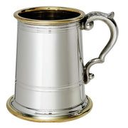 Half Pint Tankard Wortley Brass Plus Lines Scroll Handle Perfect for Engraving