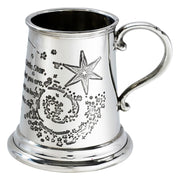 Quarter Pint Twinkle Little Star Christening Gift Pewter Tankard Scroll Handle