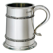 Pewter Tankard 1 Pint Double Celtic Band with Feature Touchmark