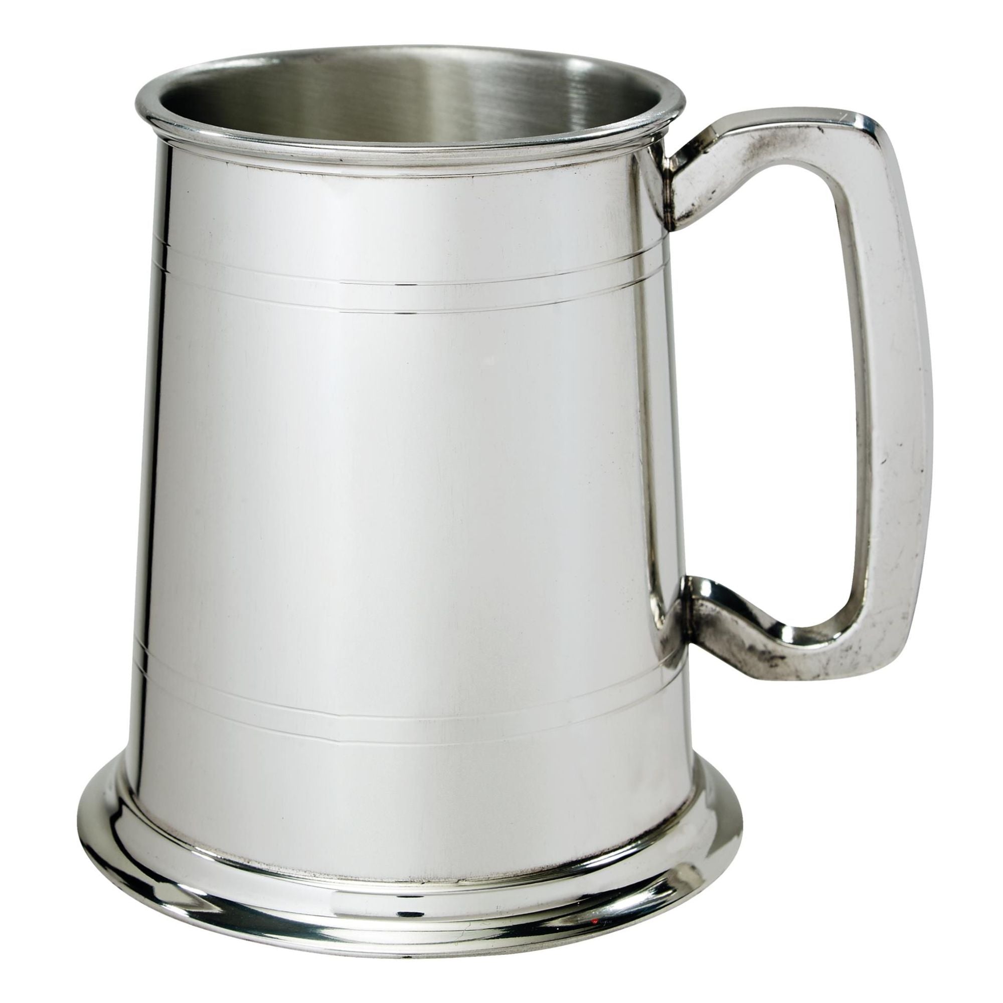 Pewter Beaker 1 Pint Tulip Polished with Satin Rim Tankard Perfect for Engraving