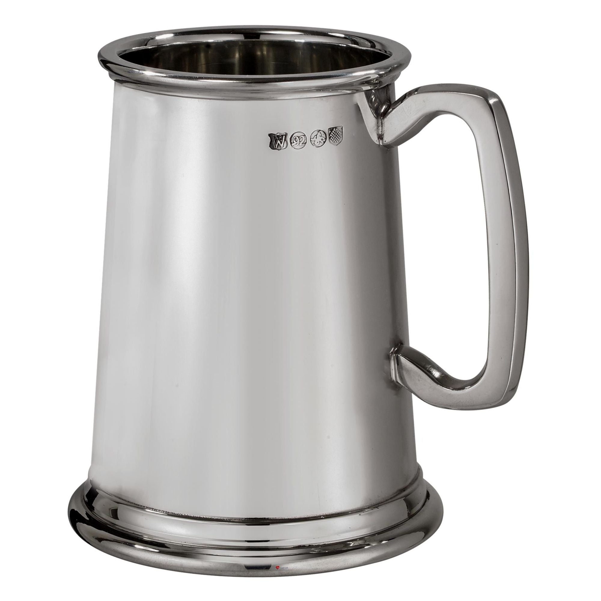 1 Pint Pewter Tankard Norfolk Design with Squared Handle Perfect for Engraving