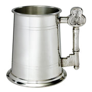 Pewter Tankard 1 Pint Plain Double Lined 21st Key Handle Perfect for Engraving