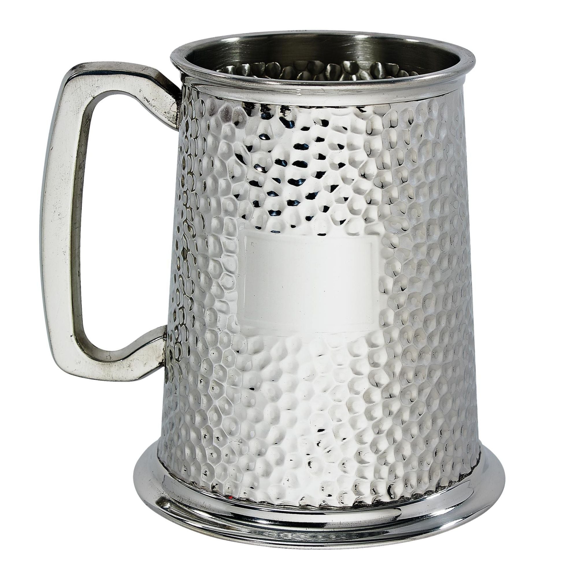 Pewter Tankard 1 Pint All Hammered Finish with Space Perfect for Engraving