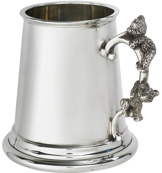 Quarter Pint Baby Christening Pewter Tankard Bear Handle Perfect for Engraving