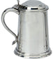 Pewter Tankard With Lid Classic Shape Wide Base Polished Finish 1pt Engravable