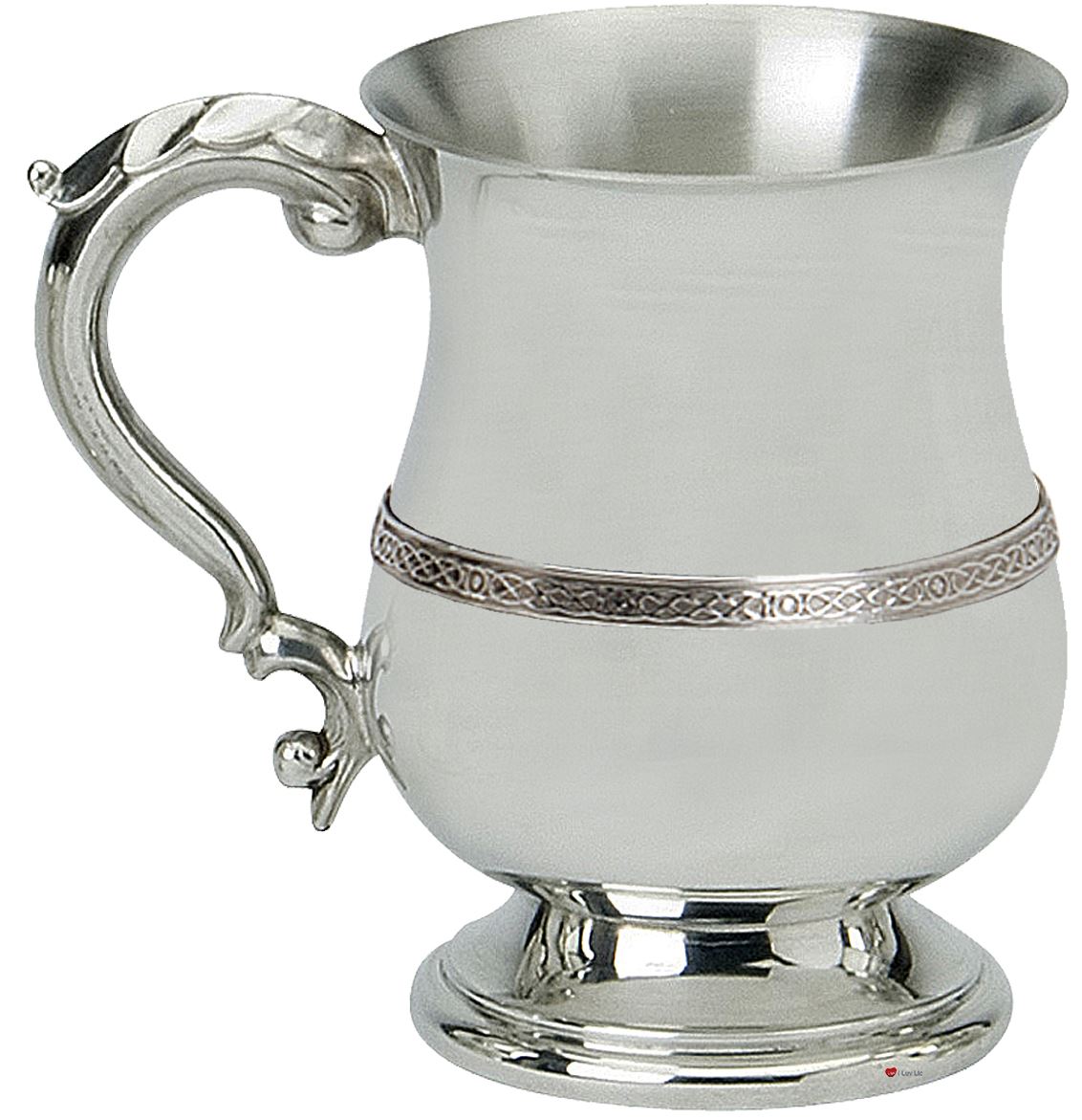 Pewter Tankard Handmade Celtic Wire Style Polished Finish 1pt Ornate Engravable